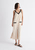Paisie Contrast Colour Jumpsuit in Cream and Black